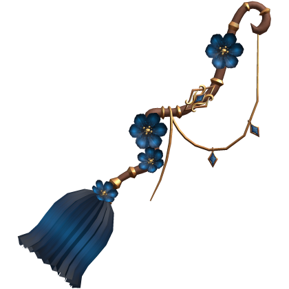 Enchanted whimsy Petal Witch Broom - Blue/Gold Roblox item
