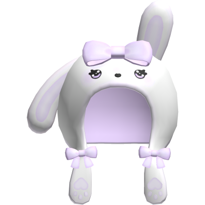 Kawaii Bunny Plush Hood in Purple