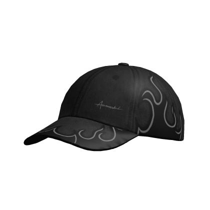 Black Y2K Flame Cap