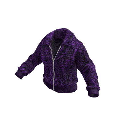 Purple Animal Print Fleece Sweater