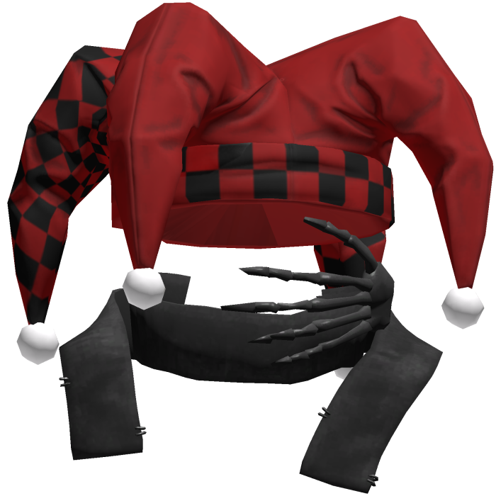 Black & Red Jester Clown Hat Vkei Emo Dashie Hair