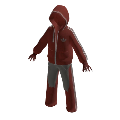 Red adidas tracksuit roblox hot sale