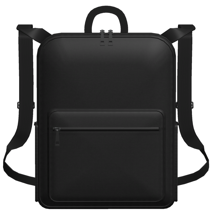 Black Compact Canvas Backpack