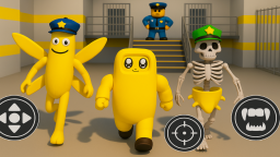 BANANA POLICY FAMILY PRISON RUN ESCAPE! (Obby)