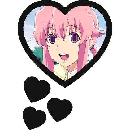 Yuno Gasai Thinking Hearts Mirai Nikki