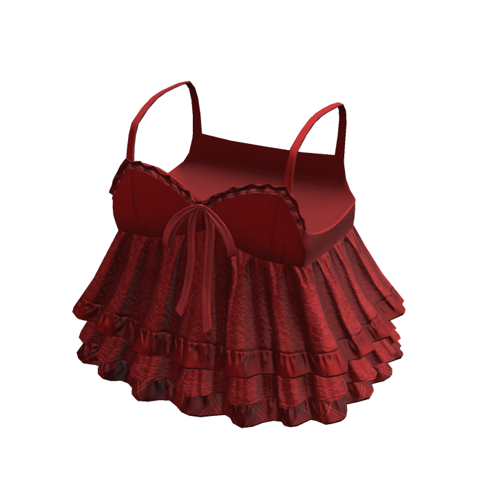 3.0 Red Cute Ruffled Babydoll Dress Angel Doll
