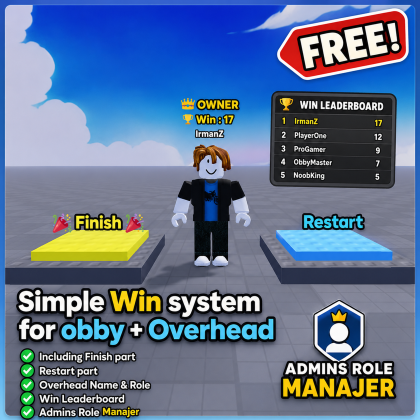 Simple Win System & Overhead for Obby