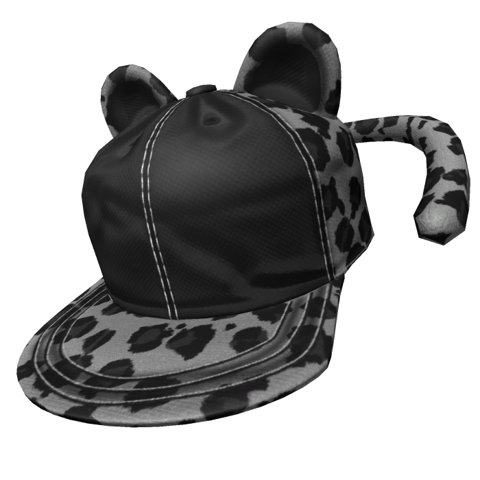 White leopard Print Hat with Ears and Tail