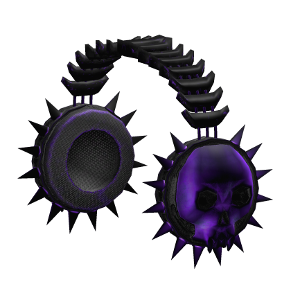 Purple Punk Scene Skull Headphones  Roblox item
