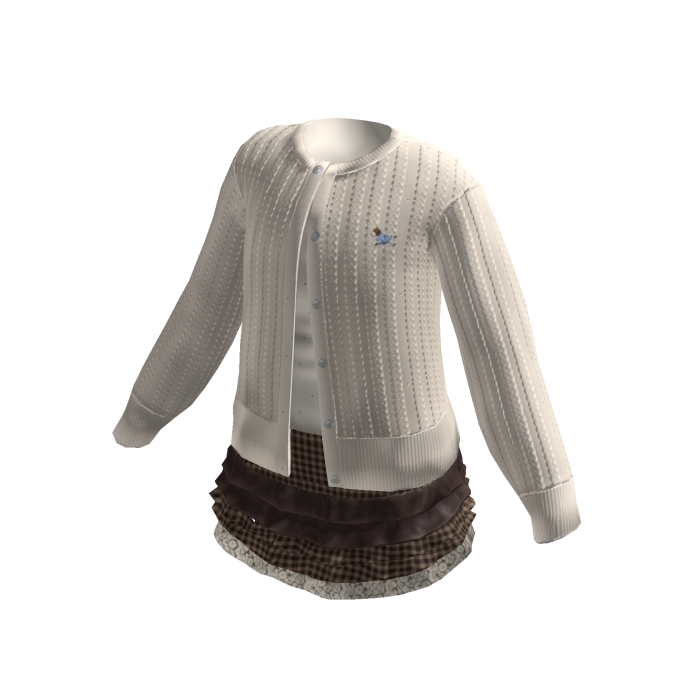 ♡ Beige Cardigan & Brown Pleated Skirt Outfit