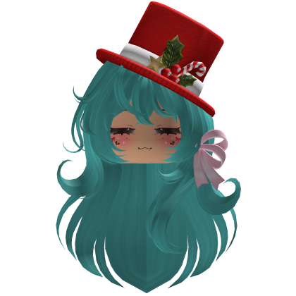 Beautiful Christmas hat hairstyle bow (Blue)