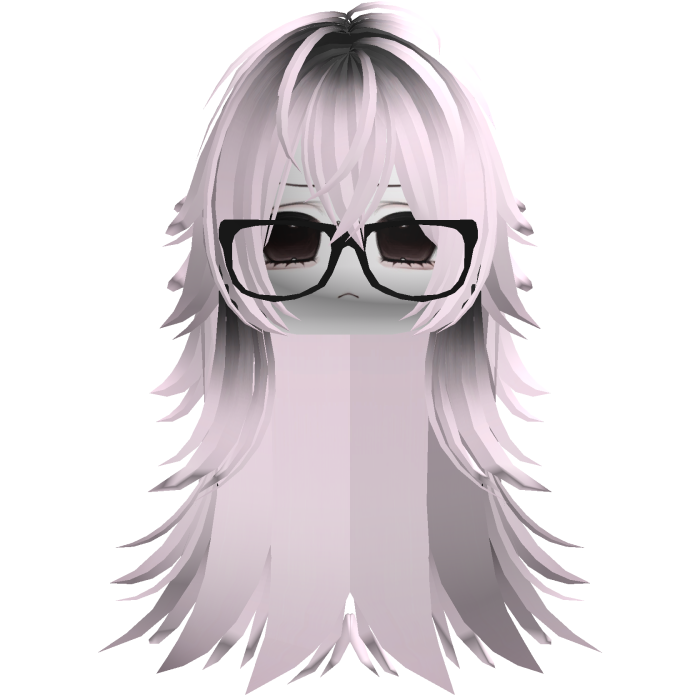 Vkei Moe Pink & Black Messy Long Hair /w Glasses