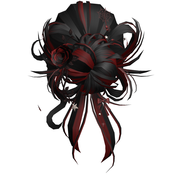 Gothic Messy Rose Thorn Bun (Black&Red)