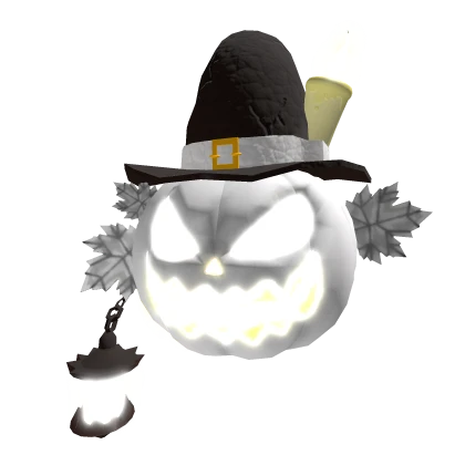 🎃 [GLOWS] Glowing White Halloween Pumpkin Head 👻 Roblox item render