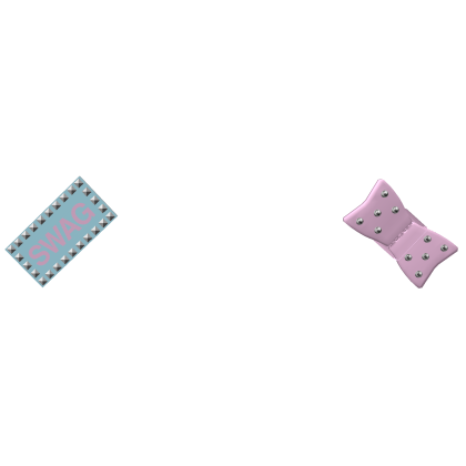 alt studded swag hair ties in pink & blue Roblox item