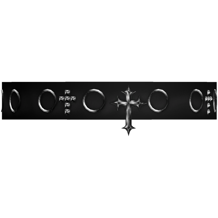 emo studded cross choker in black