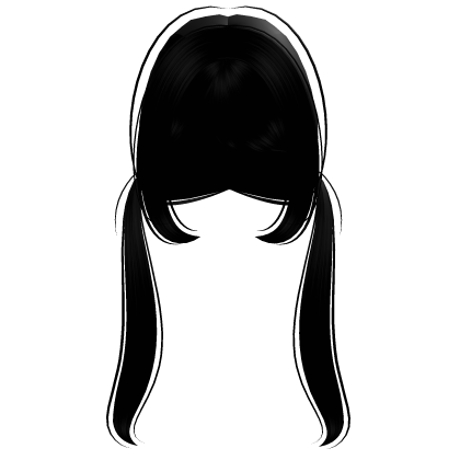 ♡ pigtails gótico bonitos em preto  Roblox item