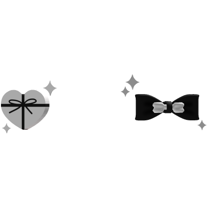 ꒰ ♡ ꒱ cute black & white heart clip