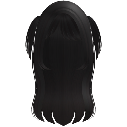 soft cute long hair in black Roblox item