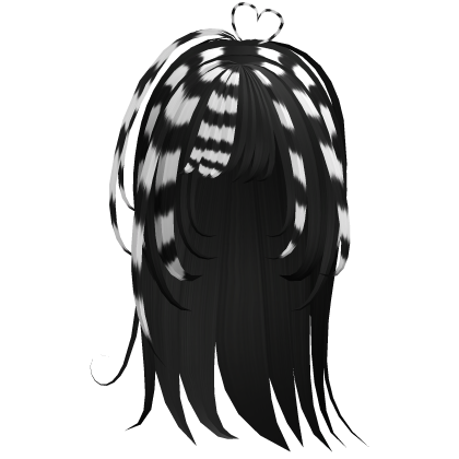 shoujo anime hair with heart cowlick black raccoon Roblox item