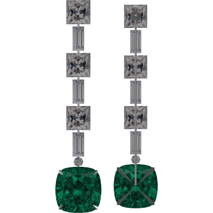 Kim's Diamond Emeralnd Earrings Roblox item
