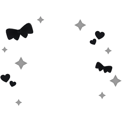 ♡ : black bow face sparkles