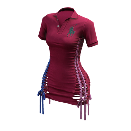 Braided Cutout Polo Dress (Candyland)