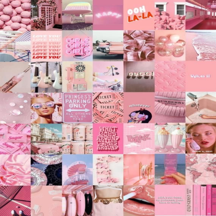 Pink gallery wall aesthetic wallpaper cute glam Roblox decal