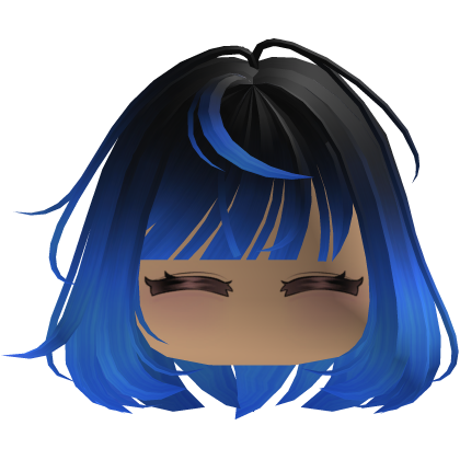 Cute emo y2k hair fluffy (black blue)