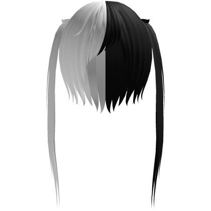 ( ˊ˵o⩊o˵ˋ) #kemonomimi twintails ҂ black & white Roblox item
