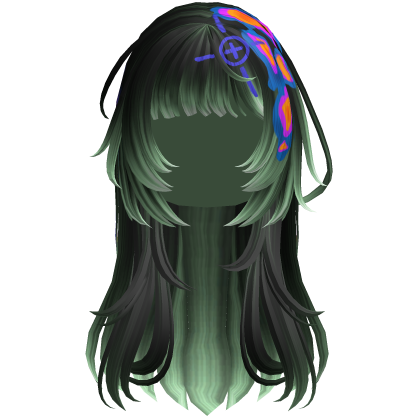 Green Heatwave Crosshair Punk Flowy Girl Hair