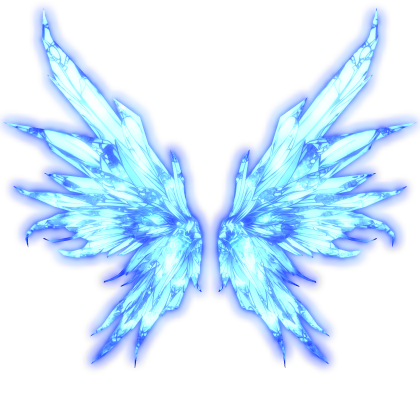 Glowing Cyber Angel Wings - Blue (Emissive)