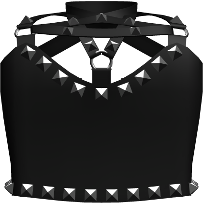 Gothic Emo Studded Pentagram Strap Top (Black) thumbnail