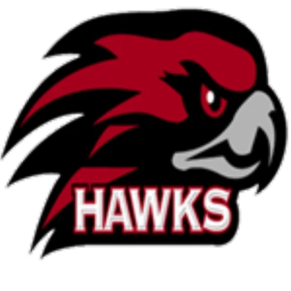 RED HAWKS PRIDE football field logo