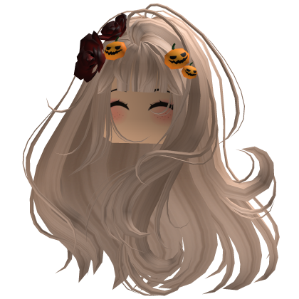 Blonde Wavy Gothic Rose & Pumpkin Hair w/ Face