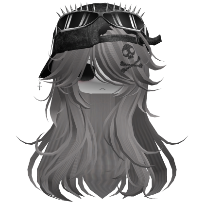 Fluffy Moe Wolfcut W/ Cap&Glasses (Ash)