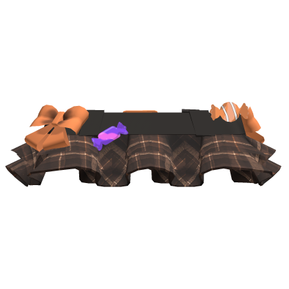 Brown Spooky Plaid Halloween Skirt with Candy