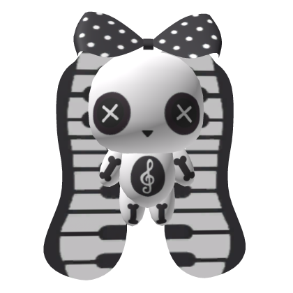 Cute Halloween Big White & Black Piano Bunny Plush
