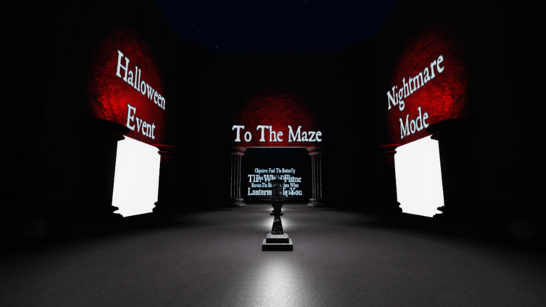 Roblox maze entrance from a separate horror experience, included as maze-layout context rather than a Biter floor screenshot