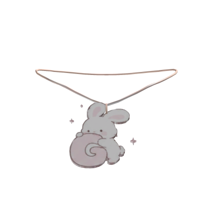 cute g pink bunny initial necklace 3.0