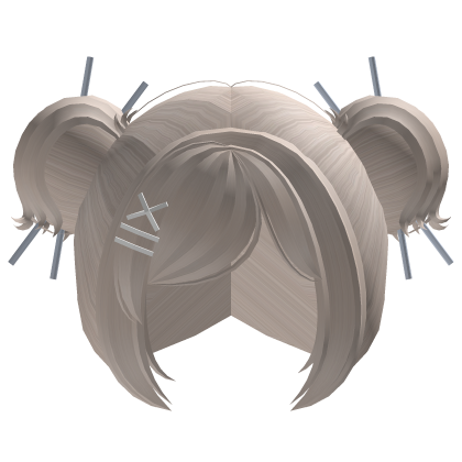 Blond Twin Buns Anime Girl Hair w/ Clips Roblox item