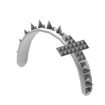 White Y2k Spiked Emo Gothic Cross Headband