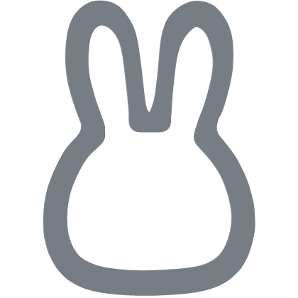 bunny sticker in baby blue