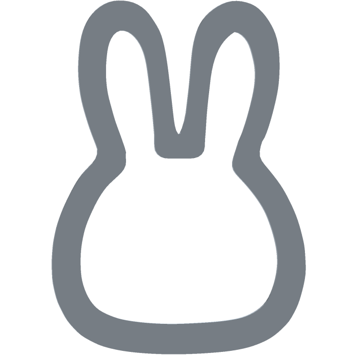 bunny sticker in baby blue