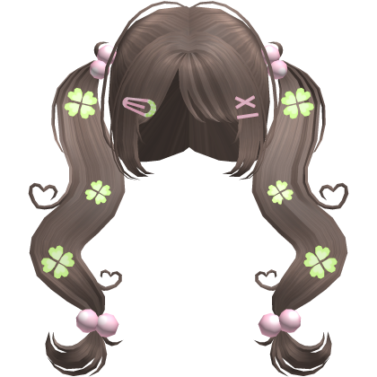 kawaii clover anime heart bobble pigtails milktea Roblox item