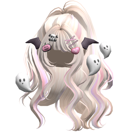 Colorful Beige Halloween Hairclips Wavy Half Down