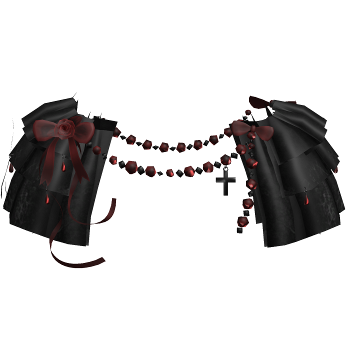 Black Victorian Lace Red Ribbon Dress