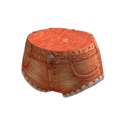 ✨ Coquette Lace Orange Denim Shorts Y2K Kpop