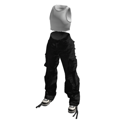BB Black Urban Baggy Cargos Full Outfit