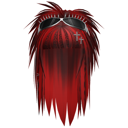 scene messy hair w spike goggles red leopard